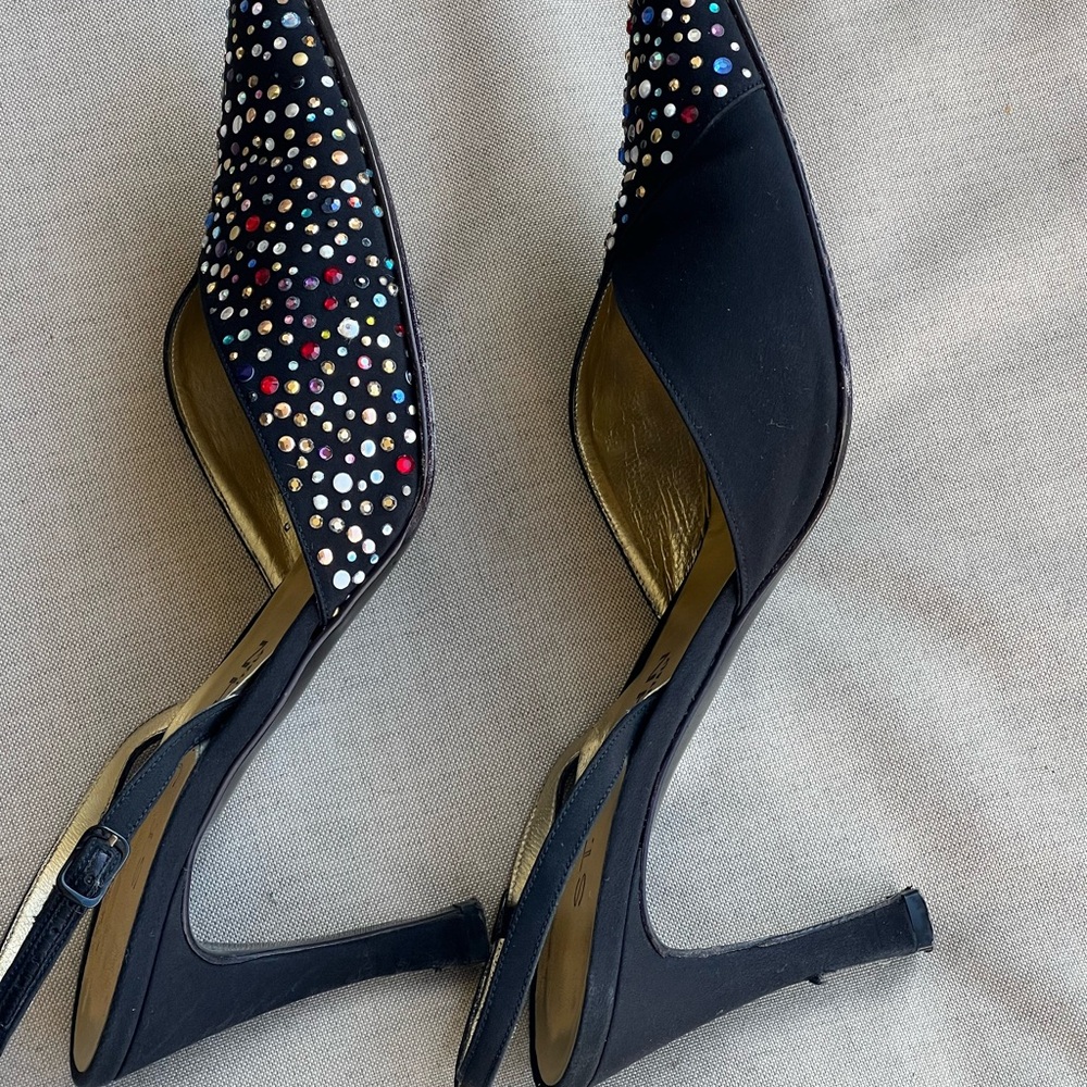 CLOSING CLOSET St. John Women's Black Embellished Heels